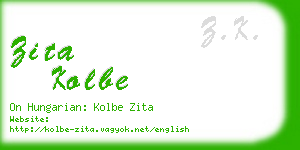 zita kolbe business card